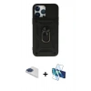 MARSİLYAN™- iPhone 13 Pro Max Kılıf Ahenk Klasik - Siyah 3D Antistatik Cam Ekran Koruyucu + Pers Alüminyum Kamera Lens - LT