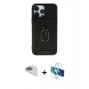 MARSİLYAN™- iPhone 13 Pro Max Kılıf Ahenk Klasik - Siyah 3D Antistatik Cam Ekran Koruyucu + Pers Alüminyum Kamera Lens - GD