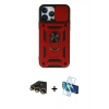 MARSİLYAN™- iPhone 13 Pro Max Kılıf Ahenk Klasik - Siyah 3D Antistatik Cam Ekran Koruyucu + Raze Metal Kamera Lens - GD