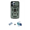 MARSİLYAN™- iPhone 13 Pro Max Kılıf Ahenk Klasik - Siyah 3D Antistatik Cam Ekran Koruyucu + Shine Kamera Lens Koruma Cam - MI