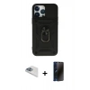 MARSİLYAN™- iPhone 13 Pro Max Kılıf Ahenk Klasik - Siyah 3D Antistatik Hayalet Cam Ekran Koruyucu + Pers Alüminyum Kamera Lens - SABE