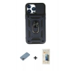 MARSİLYAN™- iPhone 13 Pro Max Kılıf Ahenk Klasik - Siyah 6D Mat Seramik Hayalet Nano Ekran Koruyucu + Shine Kamera Lens Koruma Cam - GI
