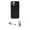 MARSİLYAN™- iPhone 13 Pro Max Kılıf Ahenk Klasik - Siyah 6D Mat Seramik Hayalet Nano Ekran Koruyucu + Pers Alüminyum Kamera Lens - GI