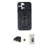 MARSİLYAN™- iPhone 13 Pro Max Kılıf Ahenk Klasik - Siyah 6D Mat Seramik Hayalet Nano Ekran Koruyucu + Raze Metal Kamera Lens - GD