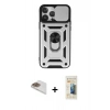 MARSİLYAN™- iPhone 13 Pro Max Kılıf Ahenk Klasik - Siyah 6D Mat Seramik Hayalet Nano Ekran Koruyucu + Pers Alüminyum Kamera Lens - GD