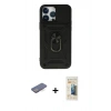 MARSİLYAN™- iPhone 13 Pro Max Kılıf Ahenk Klasik - Siyah 6D Mat Seramik Hayalet Nano Ekran Koruyucu + Renkli Kamera Lens Koruma Cam - MI