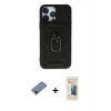 MARSİLYAN™- iPhone 13 Pro Max Kılıf Ahenk Klasik - Siyah 6D Mat Seramik Hayalet Nano Ekran Koruyucu + Metal Kamera Lens Koruma Cam - KI