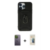 MARSİLYAN™- iPhone 13 Pro Max Kılıf Ahenk Klasik - Siyah 6D Mat Seramik Hayalet Nano Ekran Koruyucu + Neon Fosforlu Kamera Lens - YL