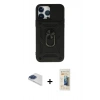 MARSİLYAN™- iPhone 13 Pro Max Kılıf Ahenk Klasik - Siyah 6D Mat Seramik Hayalet Nano Ekran Koruyucu + Pers Alüminyum Kamera Lens - LT