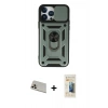 MARSİLYAN™- iPhone 13 Pro Max Kılıf Ahenk Klasik - Siyah 6D Mat Seramik Hayalet Nano Ekran Koruyucu + Rainbow Kamera Lens Koruma Cam - REGD