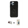 MARSİLYAN™- iPhone 13 Pro Max Kılıf Ahenk Klasik - Siyah 6D Mat Seramik Hayalet Nano Ekran Koruyucu + Rainbow Kamera Lens Koruma Cam - KI