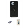 MARSİLYAN™- iPhone 13 Pro Max Kılıf Ahenk Klasik - Siyah 6D Mat Seramik Hayalet Nano Ekran Koruyucu + Renkli Kamera Lens Koruma Cam - TU