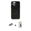 MARSİLYAN™- iPhone 13 Pro Max Kılıf Ahenk Klasik - Siyah 6D Mat Seramik Hayalet Nano Ekran Koruyucu + Renkli Kamera Lens Koruma Cam - SI
