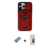 MARSİLYAN™- iPhone 13 Pro Max Kılıf Ahenk Klasik - Siyah 6D Mat Seramik Hayalet Nano Ekran Koruyucu + Shine Kamera Lens Koruma Cam - GI