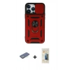 MARSİLYAN™- iPhone 13 Pro Max Kılıf Ahenk Klasik - Siyah 6D Mat Seramik Hayalet Nano Ekran Koruyucu + Renkli Kamera Lens Koruma Cam - YL