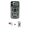 MARSİLYAN™- iPhone 13 Pro Max Kılıf Ahenk Klasik - Siyah Bilvis 3D Cam Ekran Koruyucu + Pers Alüminyum Kamera Lens - KI