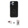MARSİLYAN™- iPhone 13 Pro Max Kılıf Ahenk Klasik - Siyah Bilvis 3D Cam Ekran Koruyucu + Pers Alüminyum Kamera Lens - KI