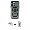 MARSİLYAN™- iPhone 13 Pro Max Kılıf Ahenk Klasik - Siyah Bilvis 3D Cam Ekran Koruyucu + Pers Alüminyum Kamera Lens - GD