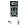 MARSİLYAN™- iPhone 13 Pro Max Kılıf Ahenk Klasik - Siyah Bilvis 3D Cam Ekran Koruyucu + Pers Alüminyum Kamera Lens - LT