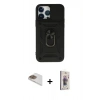 MARSİLYAN™- iPhone 13 Pro Max Kılıf Ahenk Klasik - Siyah Bilvis 3D Cam Ekran Koruyucu + Pers Alüminyum Kamera Lens - GD