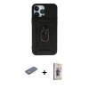 MARSİLYAN™- iPhone 13 Pro Max Kılıf Ahenk Klasik - Siyah Bilvis 3D Cam Ekran Koruyucu + Renkli Kamera Lens Koruma Cam - SI