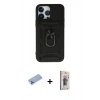 MARSİLYAN™- iPhone 13 Pro Max Kılıf Ahenk Klasik - Siyah Bilvis 3D Cam Ekran Koruyucu + Shine Kamera Lens Koruma Cam - MI