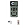 MARSİLYAN™- iPhone 13 Pro Max Kılıf Ahenk Klasik - Siyah Bilvis 3D Cam Ekran Koruyucu + Pers Alüminyum Kamera Lens - SABE