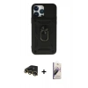 MARSİLYAN™- iPhone 13 Pro Max Kılıf Ahenk Klasik - Siyah Bilvis 3D Mat Cam Ekran Koruyucu + Raze Metal Kamera Lens - GD