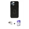 MARSİLYAN™- iPhone 13 Pro Max Kılıf Ahenk Klasik - Siyah Bilvis 5in1 3D Magic Cam Ekran Koruyucu + Pers Alüminyum Kamera Lens - GD