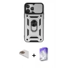 MARSİLYAN™- iPhone 13 Pro Max Kılıf Ahenk Klasik - Siyah Bilvis 5in1 3D Magic Cam Ekran Koruyucu + Pers Alüminyum Kamera Lens - GD