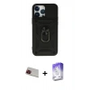 MARSİLYAN™- iPhone 13 Pro Max Kılıf Ahenk Klasik - Siyah Bilvis 5in1 3D Magic Cam Ekran Koruyucu + Rainbow Kamera Lens Koruma Cam - KI