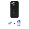 MARSİLYAN™- iPhone 13 Pro Max Kılıf Ahenk Klasik - Siyah Bilvis 5in1 3D Magic Cam Ekran Koruyucu + Shine Kamera Lens Koruma Cam - MI