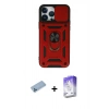 MARSİLYAN™- iPhone 13 Pro Max Kılıf Ahenk Klasik - Siyah Bilvis 5in1 3D Magic Cam Ekran Koruyucu + Shine Kamera Lens Koruma Cam - MI