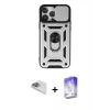 MARSİLYAN™- iPhone 13 Pro Max Kılıf Ahenk Klasik - Siyah Bilvis 5in1 3D Magic Cam Ekran Koruyucu + Pers Alüminyum Kamera Lens - SABE