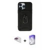 MARSİLYAN™- iPhone 13 Pro Max Kılıf Ahenk Klasik - Siyah Bilvis 5in1 3D Magic Cam Ekran Koruyucu + Pers Alüminyum Kamera Lens - GI