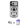 MARSİLYAN™- iPhone 13 Pro Max Kılıf Ahenk Klasik - Siyah Bilvis 5in1 3D Magic Cam Ekran Koruyucu + Rainbow Kamera Lens Koruma Cam - REGD