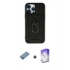 MARSİLYAN™- iPhone 13 Pro Max Kılıf Ahenk Klasik - Siyah Bilvis 5in1 3D Magic Cam Ekran Koruyucu + Shine Kamera Lens Koruma Cam - GI