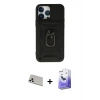 MARSİLYAN™- iPhone 13 Pro Max Kılıf Ahenk Klasik - Siyah Bilvis 5in1 5D Magic Hayalet Cam Ekran Koruyucu + Rainbow Kamera Lens Koruma Cam - BZ