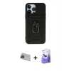 MARSİLYAN™- iPhone 13 Pro Max Kılıf Ahenk Klasik - Siyah Bilvis 5in1 5D Magic Hayalet Cam Ekran Koruyucu + Rainbow Kamera Lens Koruma Cam - MI