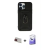 MARSİLYAN™- iPhone 13 Pro Max Kılıf Ahenk Klasik - Siyah Bilvis 5in1 5D Magic Hayalet Cam Ekran Koruyucu + Rainbow Kamera Lens Koruma Cam - KI