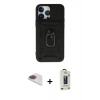 MARSİLYAN™- iPhone 13 Pro Max Kılıf Ahenk Klasik - Siyah Bilvis Hayalet Cam Ekran Koruyucu + Pers Alüminyum Kamera Lens - GI