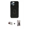 MARSİLYAN™- iPhone 13 Pro Max Kılıf Ahenk Klasik - Siyah Bilvis Hayalet Cam Ekran Koruyucu + Rainbow Kamera Lens Koruma Cam - KI