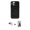 MARSİLYAN™- iPhone 13 Pro Max Kılıf Ahenk Klasik - Siyah Bilvis Hayalet Cam Ekran Koruyucu + Pers Alüminyum Kamera Lens - KI