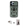 MARSİLYAN™- iPhone 13 Pro Max Kılıf Ahenk Klasik - Siyah Bilvis Hayalet Cam Ekran Koruyucu + Pers Alüminyum Kamera Lens - GD