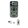 MARSİLYAN™- iPhone 13 Pro Max Kılıf Ahenk Klasik - Siyah Bilvis Hayalet Cam Ekran Koruyucu + Pers Alüminyum Kamera Lens - KI