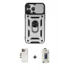 MARSİLYAN™- iPhone 13 Pro Max Kılıf Ahenk Klasik - Siyah Bilvis Hayalet Cam Ekran Koruyucu + Shine Kamera Lens - GD