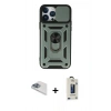 MARSİLYAN™- iPhone 13 Pro Max Kılıf Ahenk Klasik - Siyah Bilvis Hayalet Cam Ekran Koruyucu + Pers Alüminyum Kamera Lens - SABE