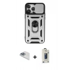 MARSİLYAN™- iPhone 13 Pro Max Kılıf Ahenk Klasik - Siyah Bilvis Hayalet Cam Ekran Koruyucu + Pers Alüminyum Kamera Lens - SABE