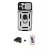 MARSİLYAN™- iPhone 13 Pro Max Kılıf Ahenk Klasik - Siyah Joko 5D Cam + Raze Metal Kamera Lens - GD