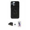 MARSİLYAN™- iPhone 13 Pro Max Kılıf Ahenk Klasik - Siyah Joko 5D Cam + Raze Metal Kamera Lens - GD